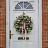 NNETM Pastel Pink & Green Christmas Door Wreath