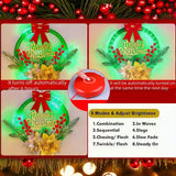NNETM LED Christmas Garland with Wreath & Sign