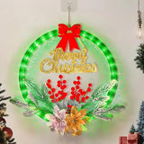 NNETM LED Christmas Garland with Wreath & Sign