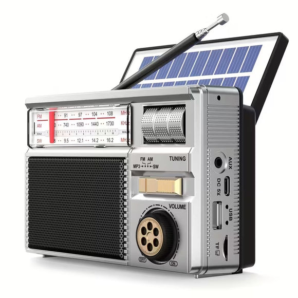 NNETM Portable Multifunctional Radio FM/AM/BT/Solar