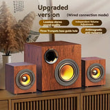 NNETM 3-in-1 Wooden Computer Speaker System High Sound
