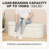 NNETM Oval Folding Footstool with Storage