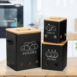 NNETM Vegetable Storage Containers with Bamboo Lids (3pcs)