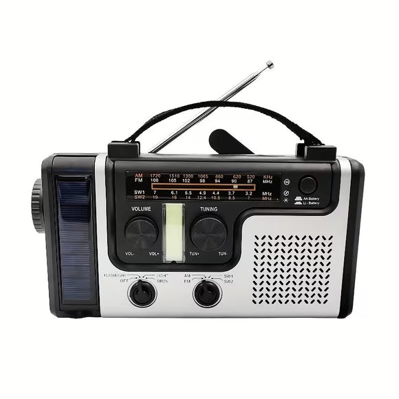 NNETM Solar Hand Crank Emergency Radio Charger