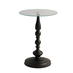 NNETM Corner Table Round Minimalist Side Table (Black)