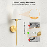 NNETM Battery Wall Sconces Set of 2 with Remote