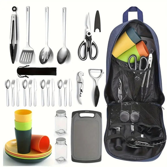 NNETM Camping Cooking Set Outdoor Kitchen Utensils (31pcs)