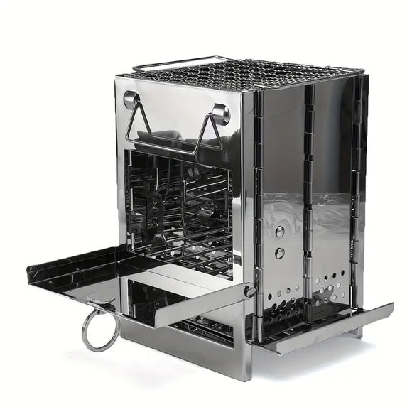 NNETM Folding Grill Mini BBQ Firewood Stove