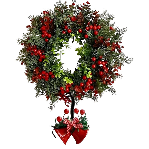 NNETM Christmas Bell Wreath for Door Table Decor
