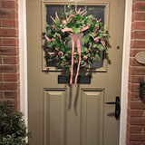 NNETM Pastel Pink & Green Christmas Door Wreath