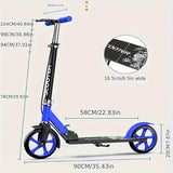 NNETM Adult Foldable Kick Scooter with Hand Brake