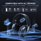 NNETM Wireless Gaming Headphones with Noise Cancelling Mic