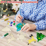 NNETM DIY Wooden Christmas Tree Ornaments Craft Set (60pcs)
