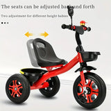 NNETM 3-Wheel Kids Red Tricycle Stainless Steel Bike