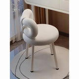 NNETM Vanity Stool with Bow Backrest Butterfly Design