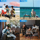 NNETM Retractable Folding Table and Adjustable Stool Set