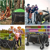 NNETM Folding Utility Wagon with Large Wheels
