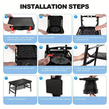 NNETM Retractable Folding Table and Adjustable Stool Set