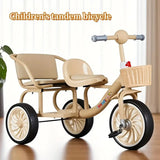 NNETM Kids Double Tricycle Pedal Push Ride-On Cart