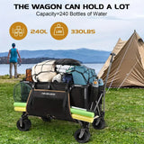 NNETM Folding Utility Wagon with Large Wheels