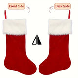 NNETM Classic Christmas Stockings Polyester Velvet Tube Socks (4pc)