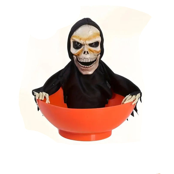 NNETM Halloween Skeleton Candy Plate with Witch Hat