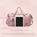 NNETM Pink Nylon Duffel Bag for Travel and Gym