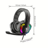 NNETM Wired Gaming Headset with RGB Lights and Noise Cancelling Mic