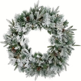 NNETM Christmas Wreath with Snowy Pine Cones