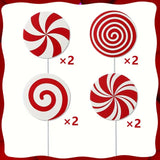 NNETM Candy Cane Swirls Christmas Tree Topper & Ornament Set