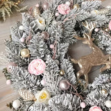 NNETM Pink & Gold Christmas Wreath for Door