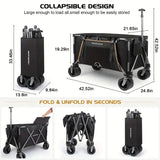 NNETM Folding Utility Wagon with Large Wheels