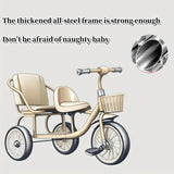 NNETM Kids Double Tricycle Pedal Push Ride-On Cart