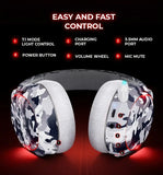 NNETM Wireless Gaming Headset with Surround RGB Noise Reduction Mic