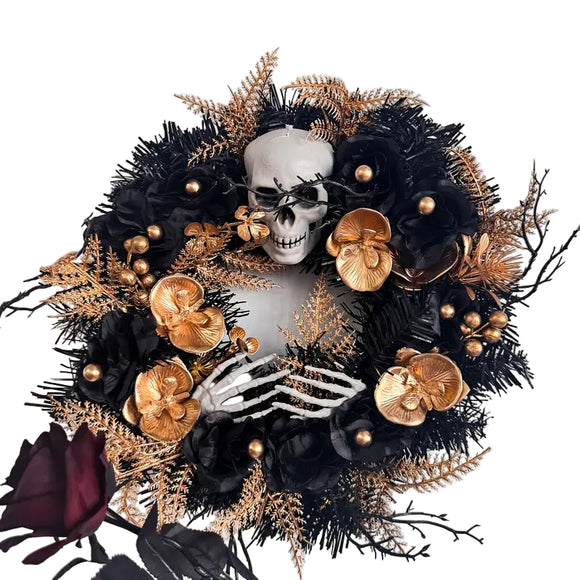 NNETM Gothic Halloween Wreath Door Hanging Decoration