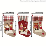 NNETM Classic Christmas Stocking Set Polyester Decor (3pcs)