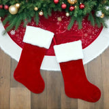 NNETM Classic Christmas Stockings Polyester Velvet Tube Socks (4pc)