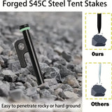 NNETM Camping Hammer with 12 Tent Pegs Kit