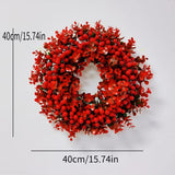 NNETM Red Berry & Eucalyptus Christmas Wreath Door Decoration
