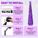 NNETM Pop-Up Purple Pencil Christmas Tree