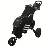NNETM Quick-Fold 3-Wheel Golf Push Cart Black