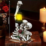 NNETM Solar Couple Skull Lantern Statue