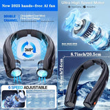 NNETM Neck Fan Portable USB 6000mAh 6-Speed Cooling