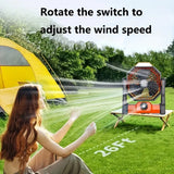 NNETM Portable Fan 5-Speed with LED Lighting