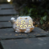 NNETM Solar Powered Turtle Light Resin Statue