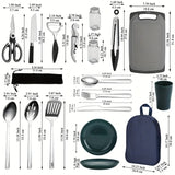 NNETM Camping Cooking Set Outdoor Kitchen Utensils (31pcs)