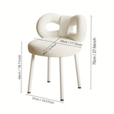 NNETM Vanity Stool with Bow Backrest Butterfly Design