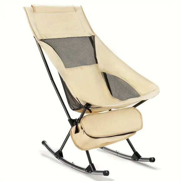 NNETM Outdoor Folding Rocking Chair with Cushion