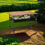 NNETM Adjustable Height Folding Camping Table