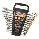 NNETM 12pcs Ratcheting Wrench Set Metric & SAE